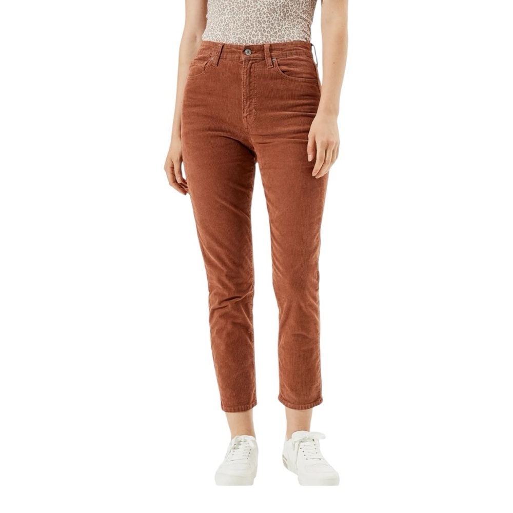 American Eagle AE Corduroy Mom Pant Cropped High Rise 90s Womens 8 Short Brown